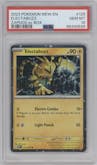 Electabuzz from the 2023 Pokemon SV set featuring a Zapdos ex Box parallel graded by PSA and given an overall grade of 10.