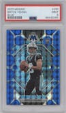 Bryce Young  from the 2023 Panini Mosaic set featuring a Blue Mosaic parallel graded by PSA and given an overall grade of 9.