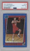 Alperen Sengun from the 2021-22 Panini Donruss set featuring a Choice Blue parallel graded by PSA and given an overall grade of 10.