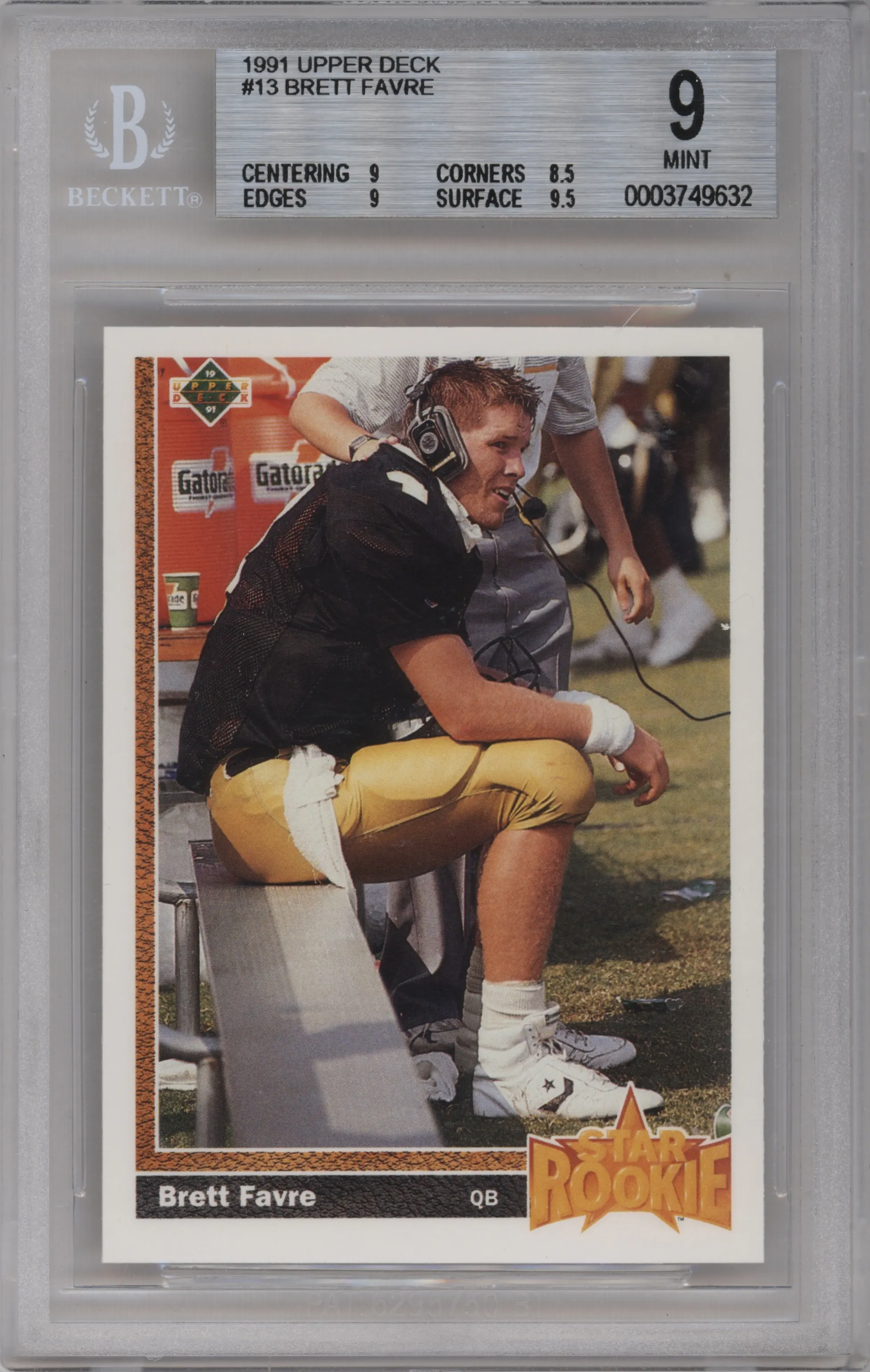 1991 Upper Deck Brett Favre #13 BGS 9