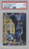Kevin Garnett from the 1997-98 Bowman's Best set featuring a Atomic Refractor parallel graded by PSA and given an overall grade of 9.