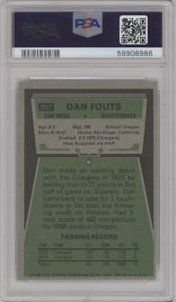 Dan Fouts from the 1975 Topps  set graded by PSA and given an overall grade of 8.