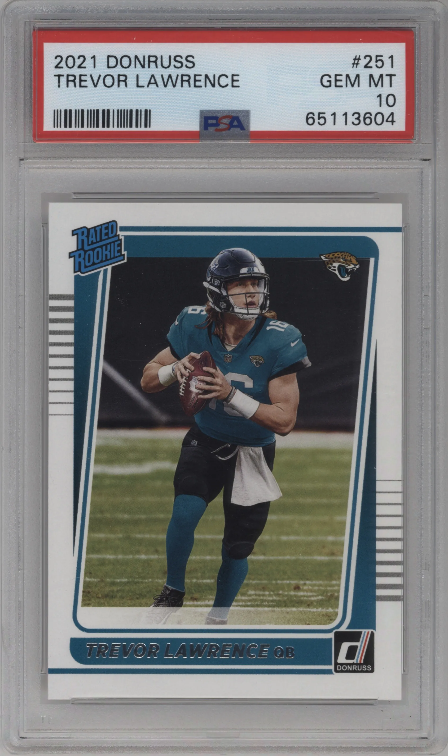 2021 Panini Donruss Rated Rookie Trevor Lawrence #251 PSA 10