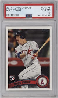 Mike Trout from the 2011 Topps Update set graded by PSA and given an overall grade of 10.
