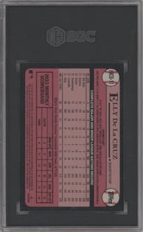 Elly De La Cruz from the 2024 Topps Chrome set graded by SGC and given an overall grade of 10.