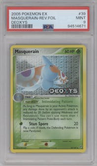 Masquerain from the 2005 Pokemon EX set graded by PSA and given an overall grade of 9.