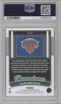 Jalen Brunson from the 2023-24 Panini One and One set graded by PSA and given an overall grade of 10.