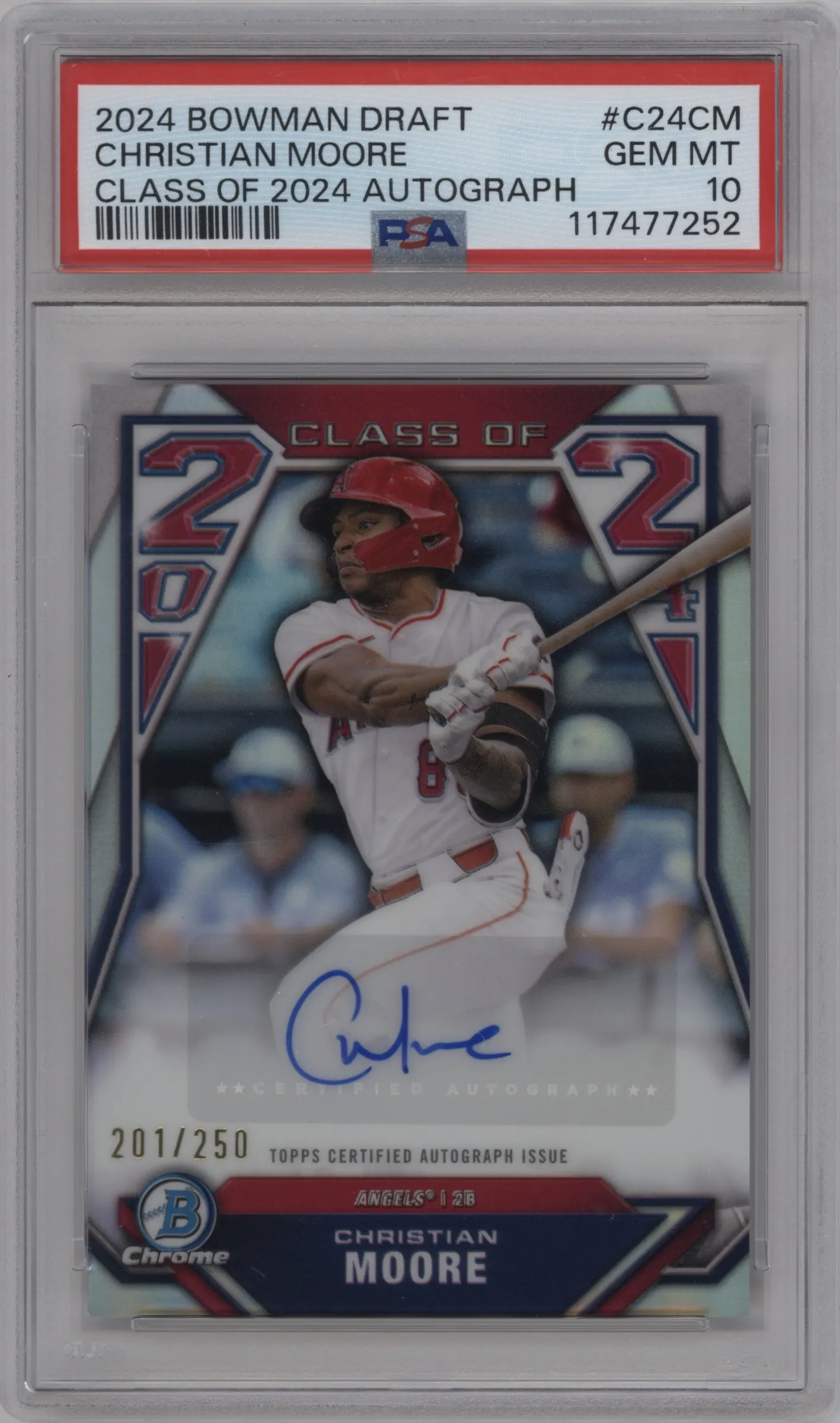2024 Bowman Draft Class of 2024 Auto Christian Moore #C24-CM PSA 10