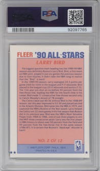 Larry Bird from the 1990-91 Fleer set graded by PSA and given an overall grade of 8.