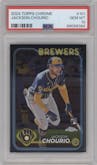Jackson Chourio from the 2024 Topps Chrome set graded by PSA and given an overall grade of 10.