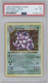 Nidoking from the 1999 Pokemon set graded by PSA and given an overall grade of 6.