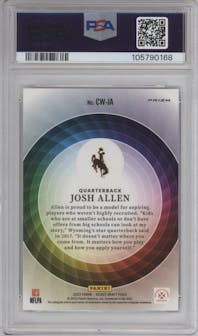 Josh Allen from the 2023 Panini Select Draft Picks set graded by PSA and given an overall grade of 10.