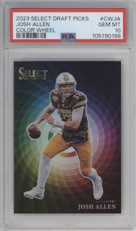 Josh Allen from the 2023 Panini Select Draft Picks set graded by PSA and given an overall grade of 10.