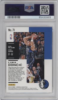 Luka Doncic from the 2018-19 Panini Chronicles set graded by PSA and given an overall grade of 10.
