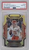Patrick Mahomes II  from the 2021 Panini Select set featuring a Die-Cut Black/Gold
 parallel graded by PSA and given an overall grade of 10.