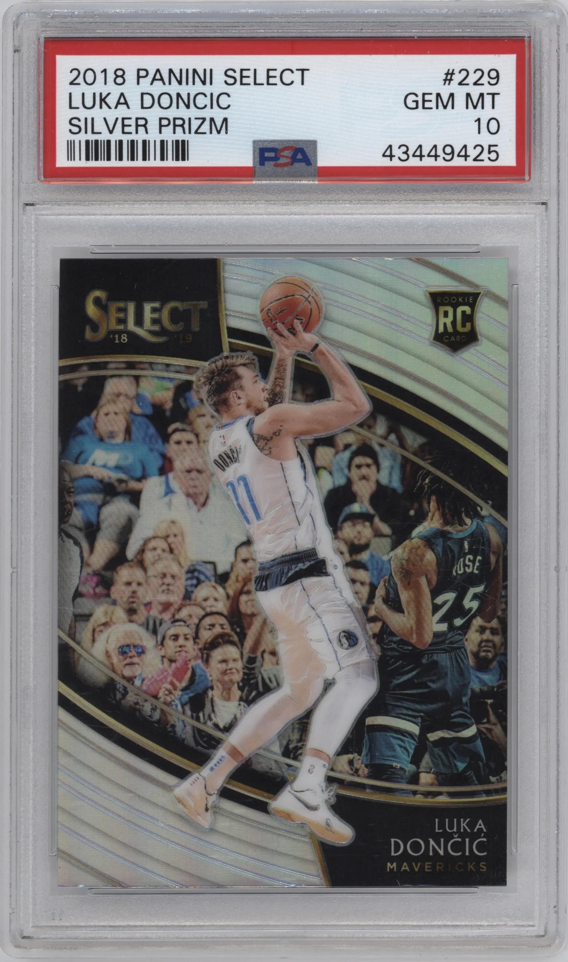 2018 Panini Select Courtside Luka Doncic Silver Prizm #229 PSA 10