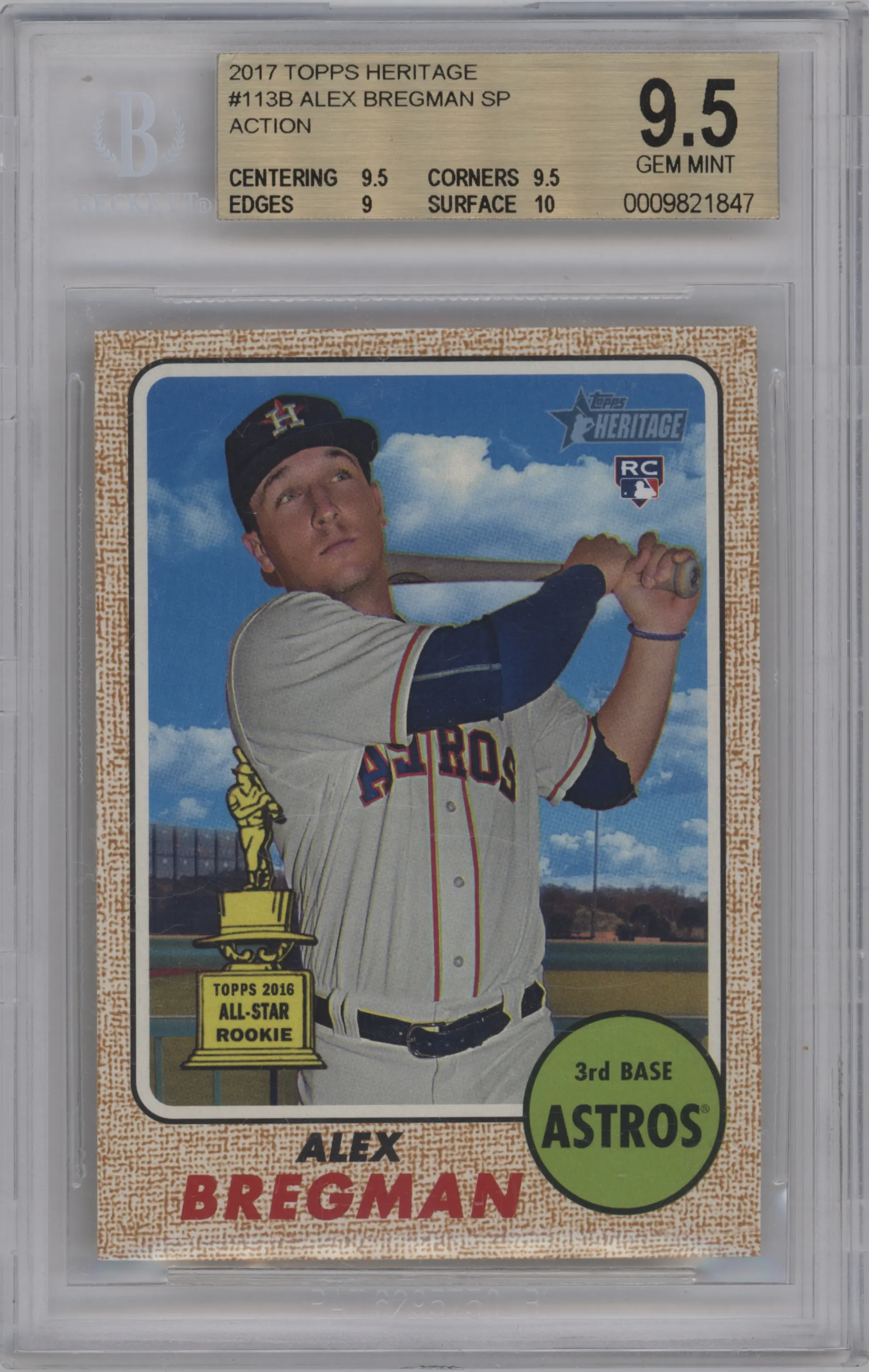 2017 Topps Heritage Variations Alex Bregman #113 BGS 9.5