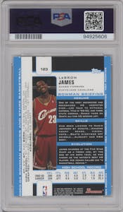 LeBron James  from the 2003-04 Bowman set graded by PSA and given an overall grade of 7.