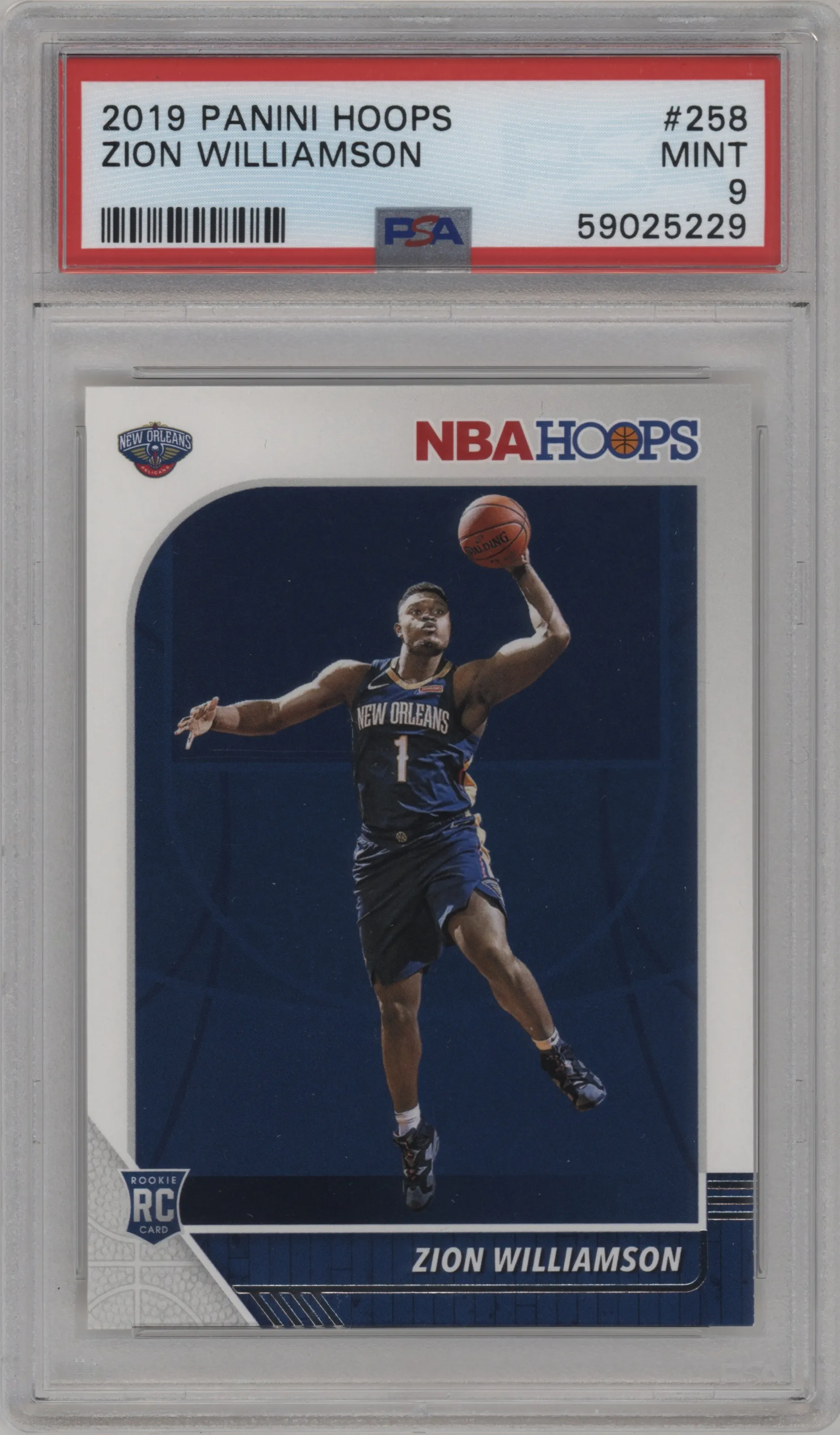 2019 Panini NBA Hoops Zion Williamson PSA 9