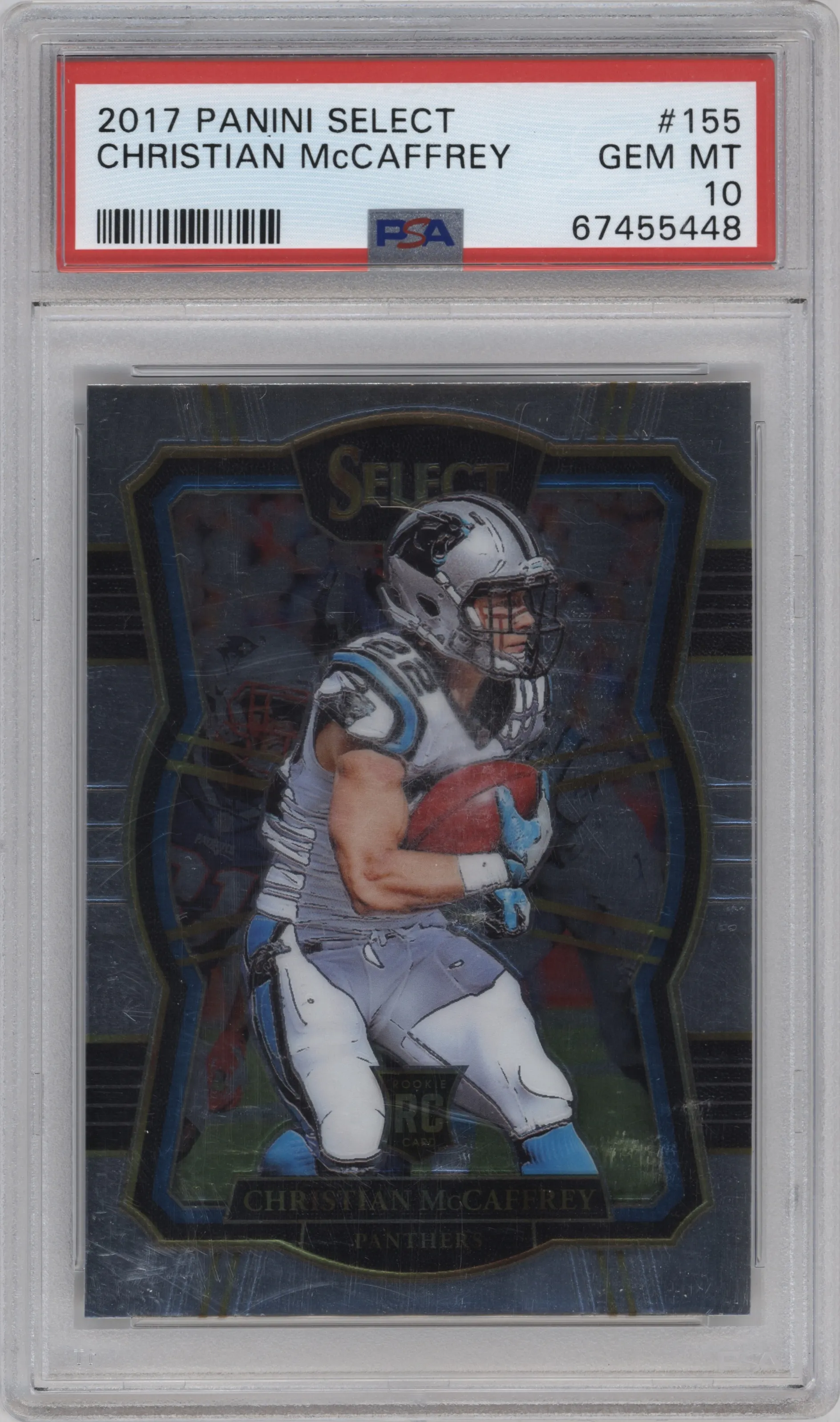 2017 Panini Select Pre.Lvl. Christian McCaffrey #155 PSA 10