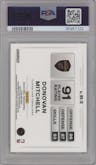 Donovan Mitchell from the 2023-24 Panini Prizm Monopoly set graded by PSA and given an overall grade of 10.