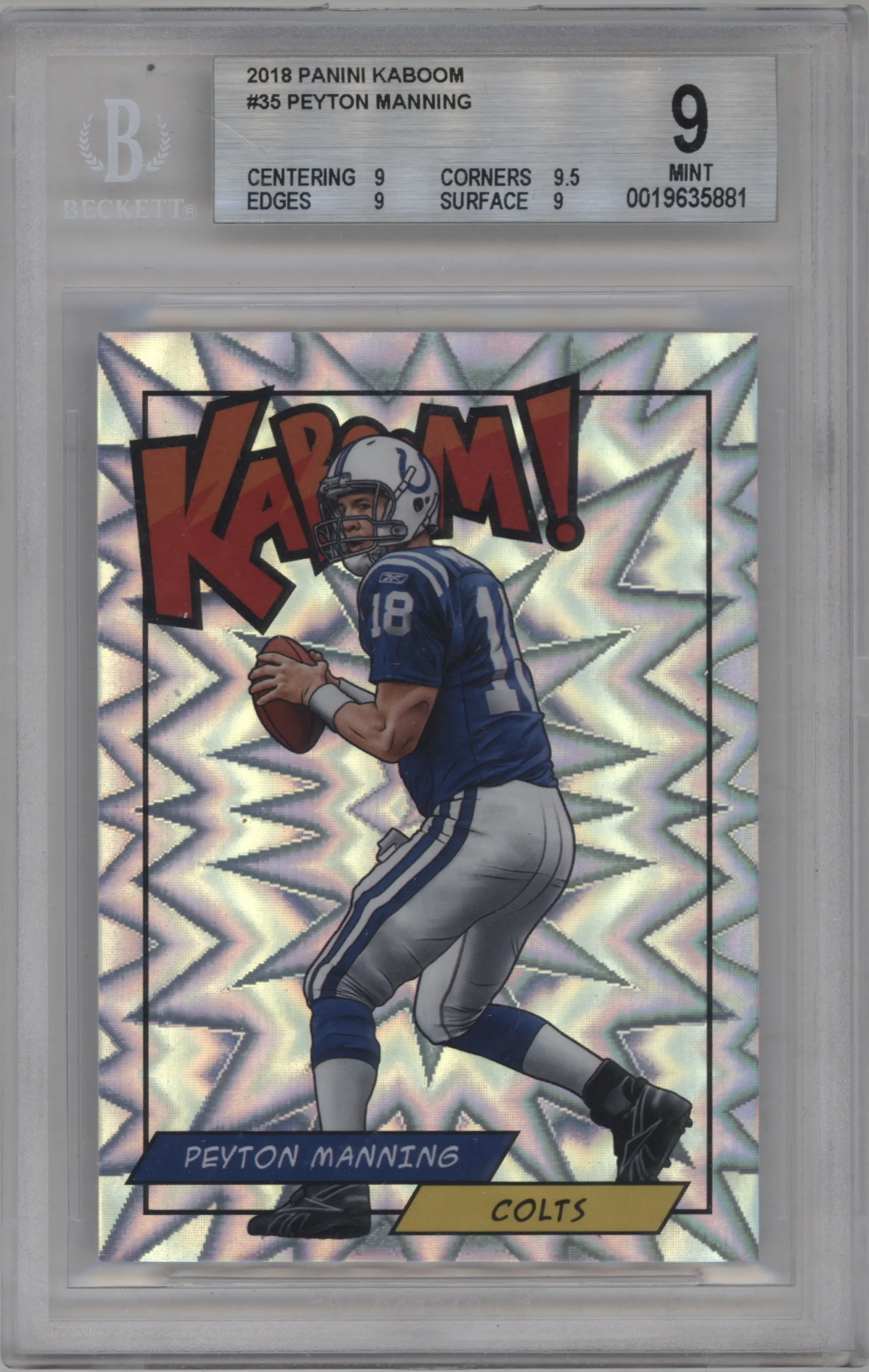 2018 Panini KABOOM Peyton Manning #K-PM BGS 9