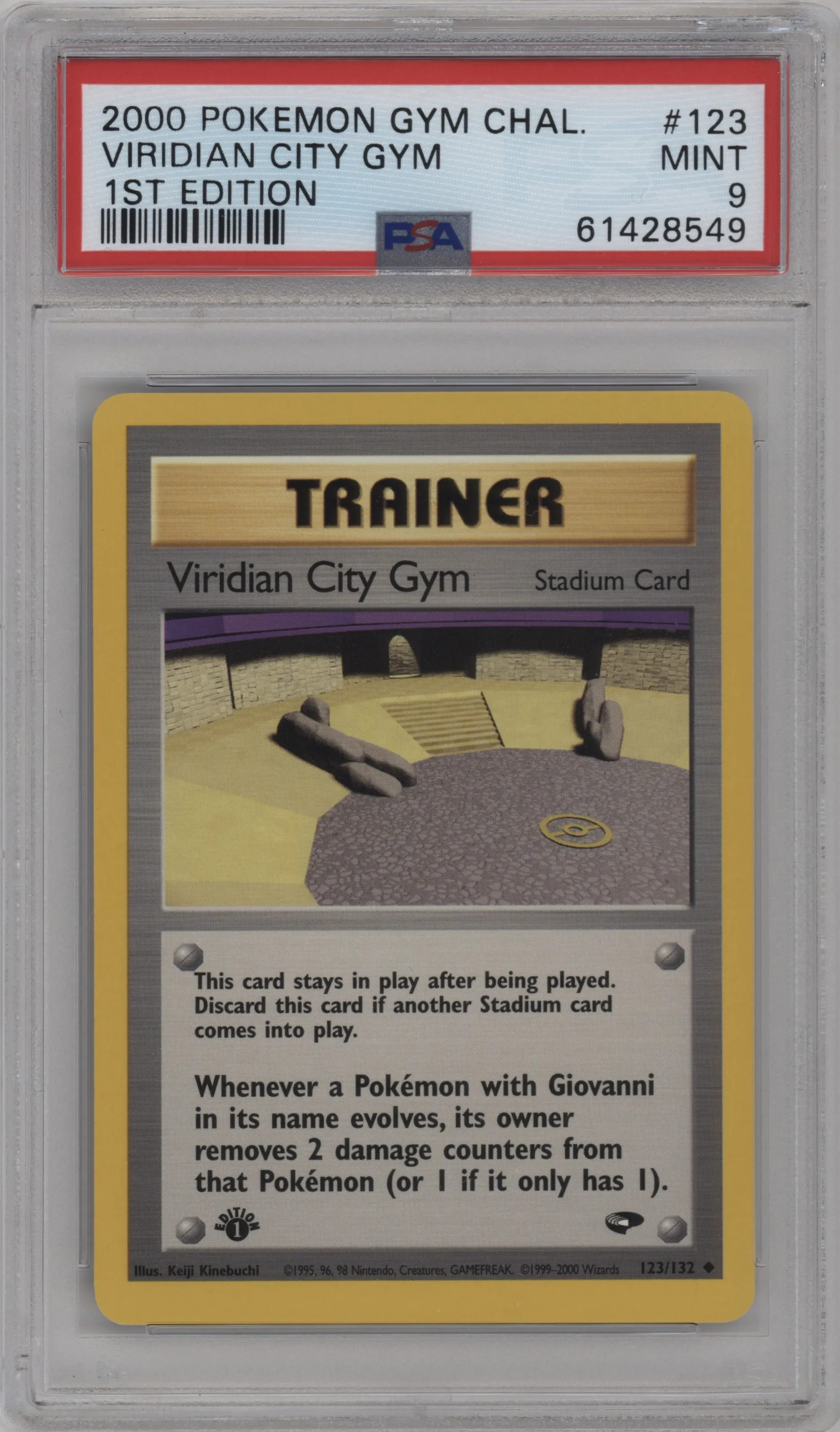 2000 Pokemon GH Gym Challenge Viridian City Gym #123 PSA 9