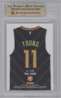 Trae Young from the 2018-19 Panini Threads  set graded by Beckett and given an overall grade of 9.5.