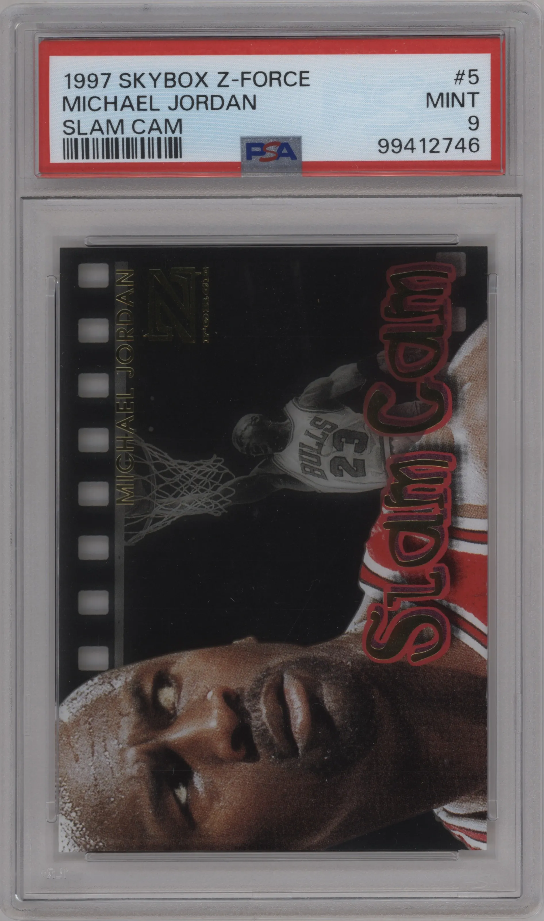 1997 Skybox Z-Force Slam Cam Michael Jordan #5SC PSA 9