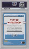 Victor Wembanyama from the 2023-24 Panini Donruss set graded by PSA and given an overall grade of 10.