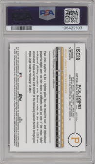 Paul Skenes from the 2024 Topps Chrome Update set graded by PSA and given an overall grade of 9.