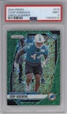 Chop Robinson from the 2024 Panini Prizm set featuring a Green Shimmer parallel graded by PSA and given an overall grade of 9.