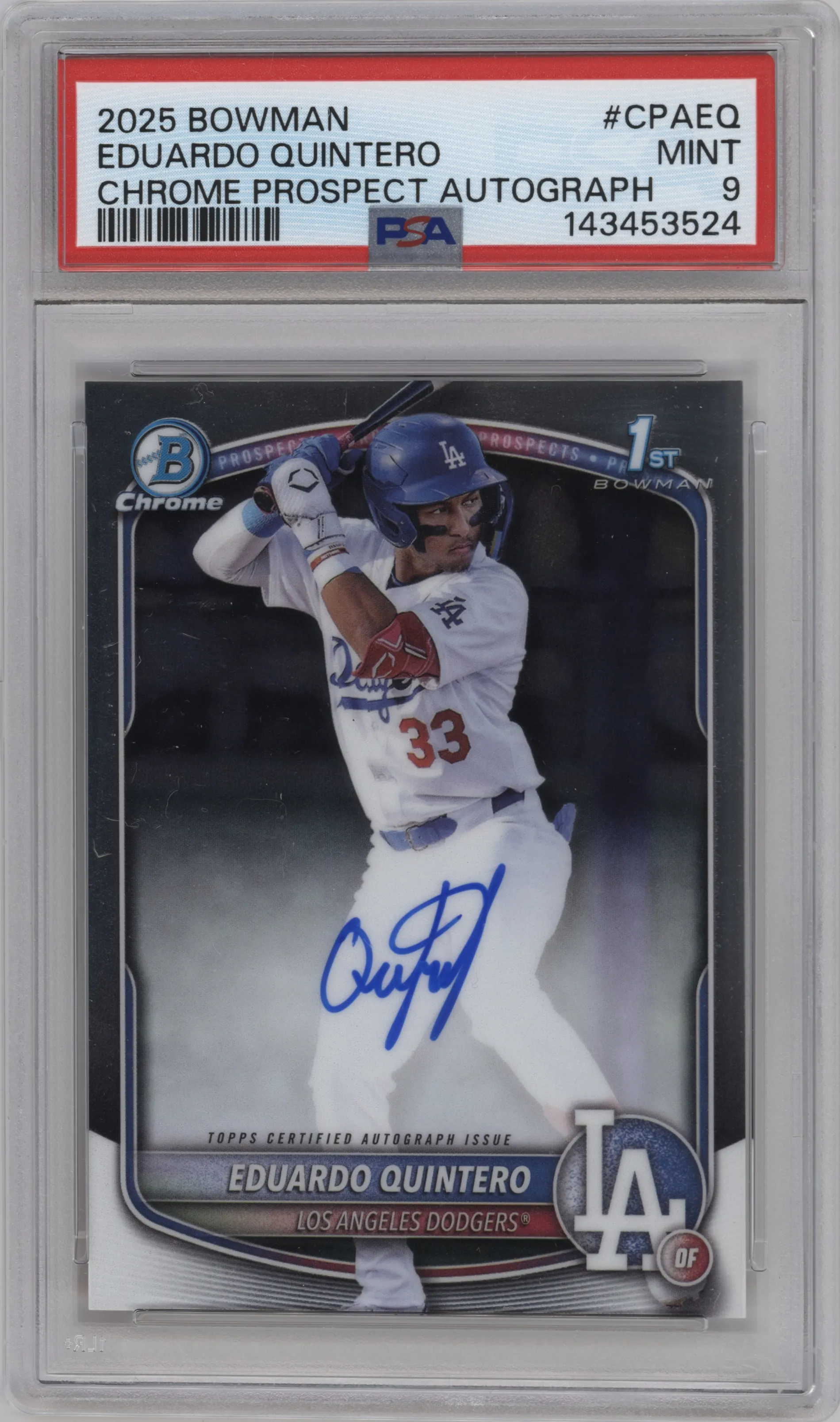 2025 Bowman Chr.Pros.AU Eduardo Quintero #CPA-EQ PSA 9