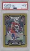 Michael Wilson from the 2023 Panini Prizm set featuring a Gold Prizm parallel graded by PSA and given an overall grade of 10.