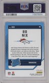 Bo Nix from the 2024 Donruss set featuring a Pink parallel graded by PSA and given an overall grade of 9.