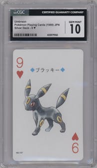 Umbreon from the 2000 Pokemon Silver Poker Cards set graded by CSG and given an overall grade of 10.