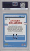 Anthony Richardson from the 2023 Donruss Optic set featuring a Flex parallel graded by PSA and given an overall grade of 9.