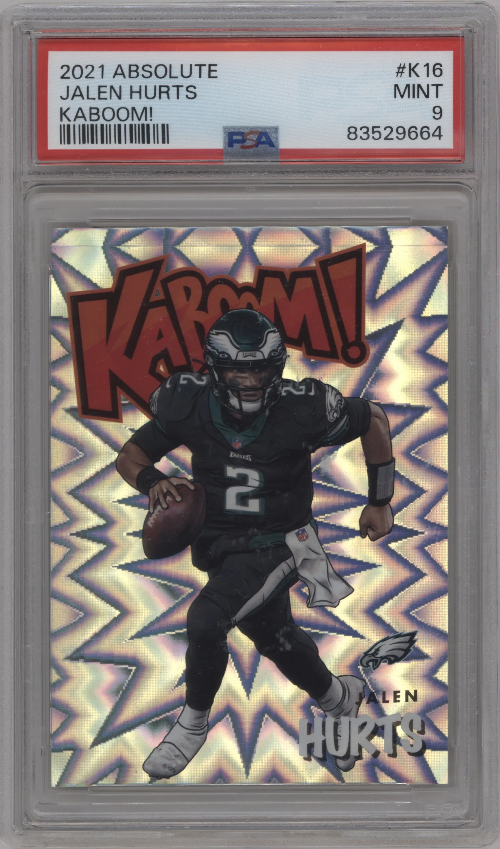 2021 Panini Absolute Kaboom! Jalen Hurts #K16 PSA 9