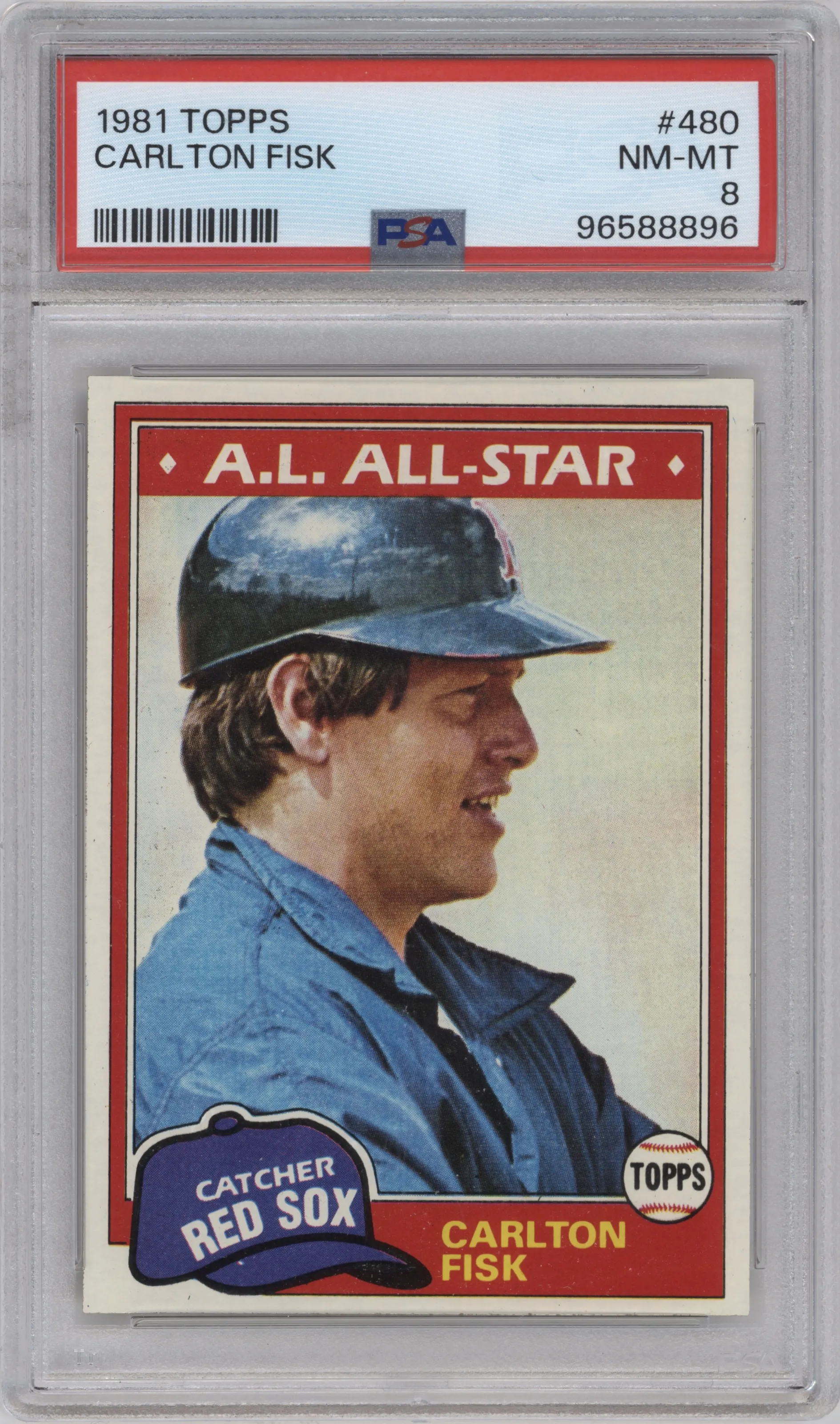 1981 Topps Carlton Fisk #480 PSA 8