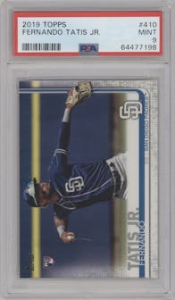 Fernando Tatis Jr. from the 2019 Topps Series 2 set graded by PSA and given an overall grade of 9.