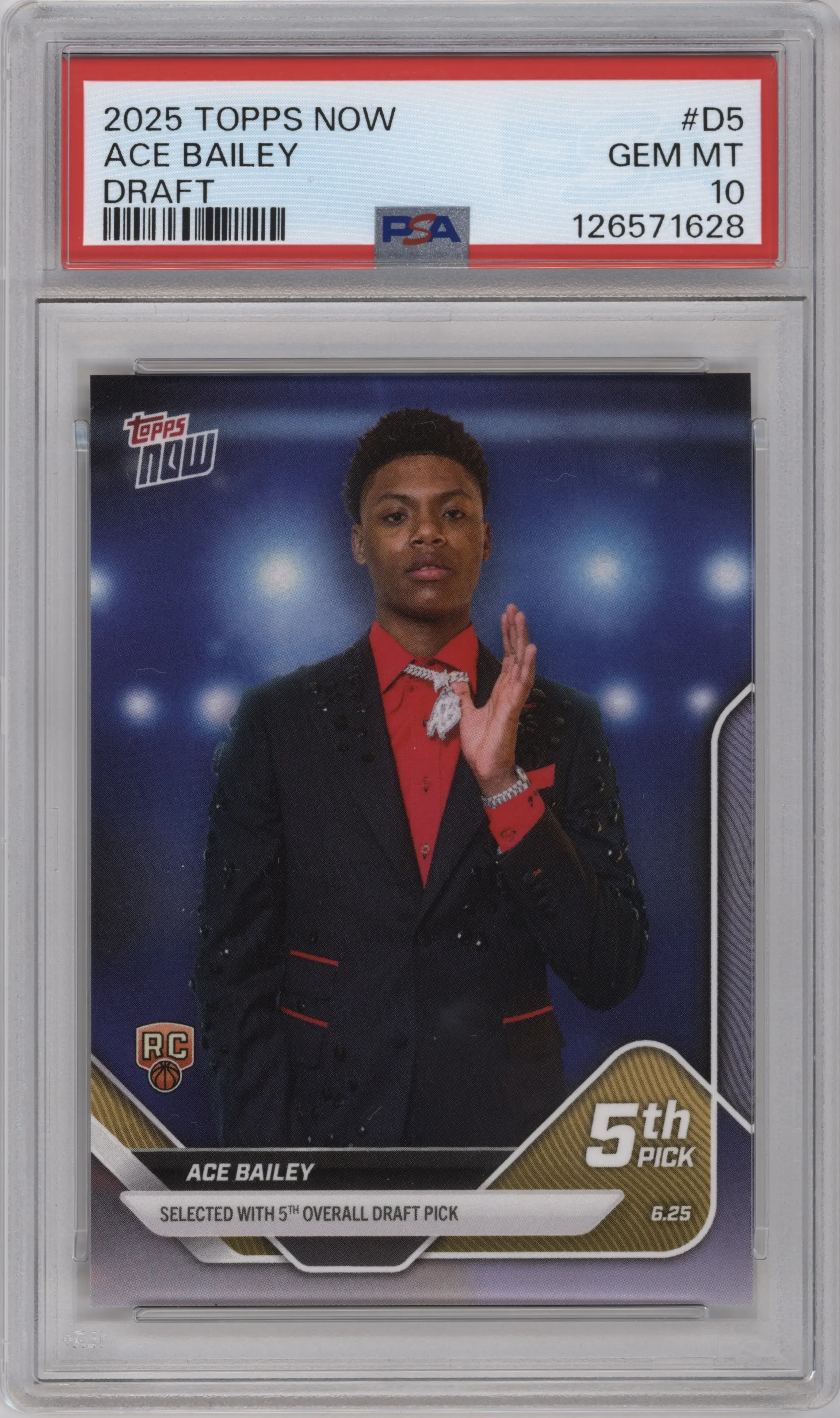 2025 Topps Now Ace Bailey #D5 PSA 10
