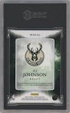 AJ Johnson from the 2024-25 Panini Origins set featuring a Green parallel graded by SGC and given an overall grade of 9.