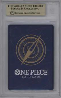 Nami from the 2022 One Piece set featuring a Alternate Art parallel graded by Beckett and given an overall grade of 10.