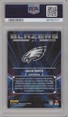 Jalen Hurts from the 2023 Donruss Optic set graded by PSA and given an overall grade of 10.