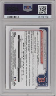 Starlyn Nunez from the 2024 Bowman Chrome set graded by PSA and given an overall grade of 10.