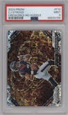 C.J. Stroud from the 2023 Panini Prizm set featuring a No Huddle parallel graded by PSA and given an overall grade of 9.