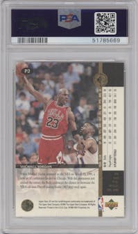 Michael Jordan from the 1994-95 Upper Deck SP Championship set graded by PSA and given an overall grade of 10.