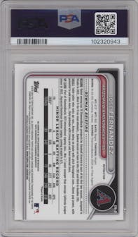 Jose Fernandez from the 2024 Bowman Chrome set featuring a Refractor parallel graded by PSA and given an overall grade of 9.