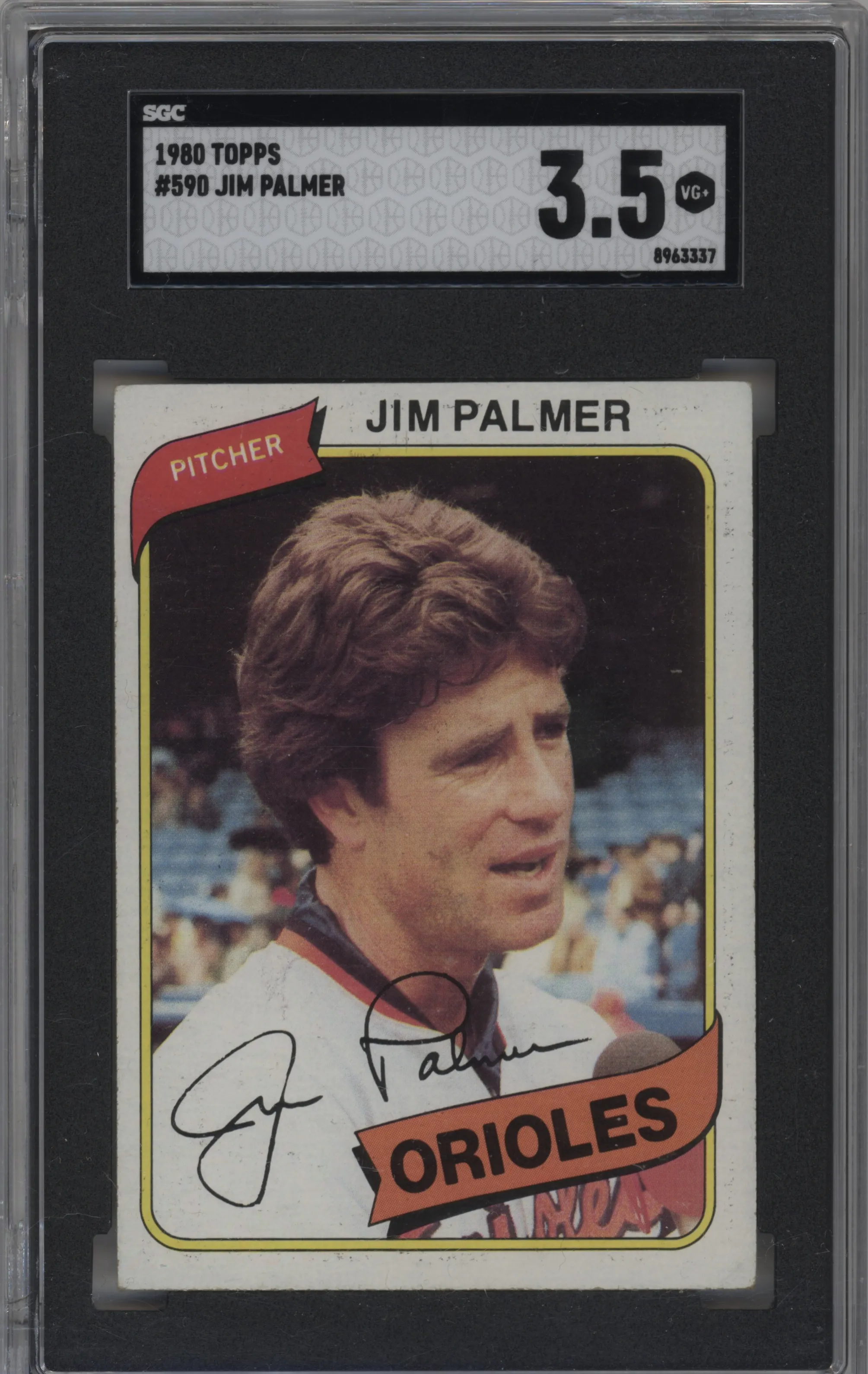 1980 Topps Jim Palmer SGC VERY GOOD+ 3.5 SGC 3.5