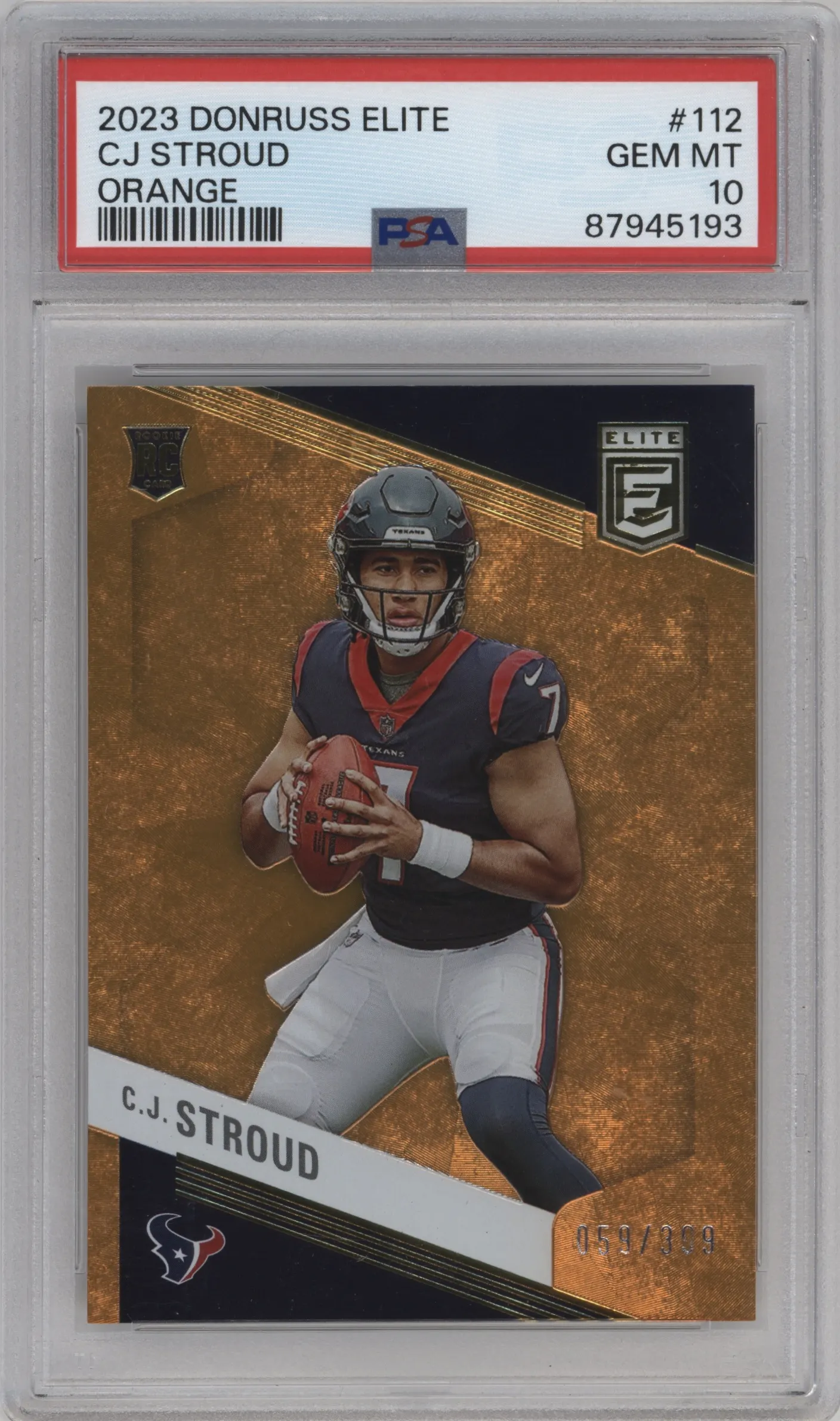 2023 Donruss Elite C.J. Stroud Orange #112 PSA 10